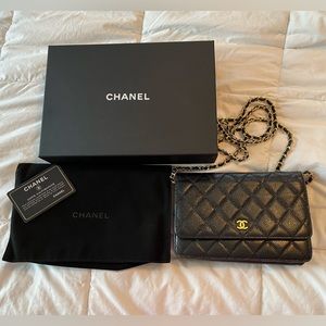 Chanel Black Caviar WOC